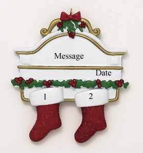 White Mantle with Red Glitter Stockings Couple