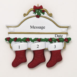 White Mantle with Red Glitter Stockings