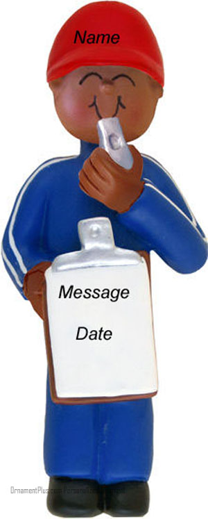 African American Boy Coach Ornament - Personalized Ornament