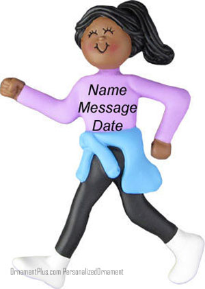 African American Female Walker Ornament - Personalized Ornament