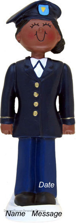 African American Girl Armed Forces Ornament - Personalized Ornament