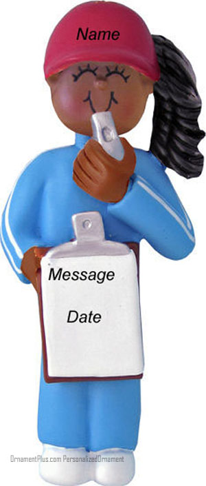 African American Girl Coach Ornament - Personalized Ornament
