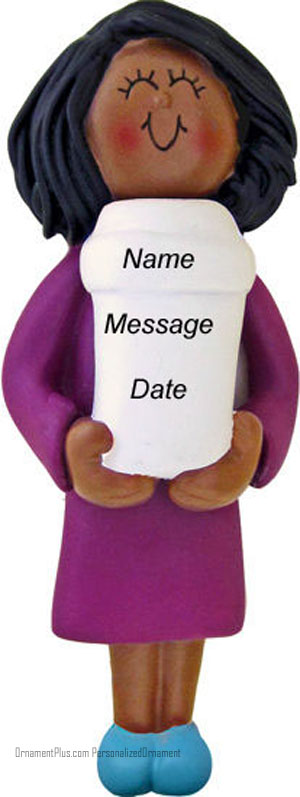 African American Girl Coffee Ornament - Personalized Ornament