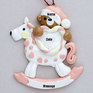 Baby Pink Bear on Horse