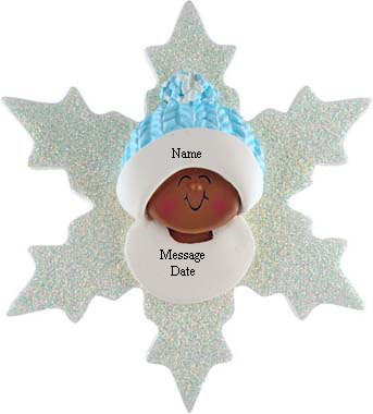Black Baby Boy Snowflake