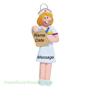 Blond Nurse Ornament - Personalized Ornament