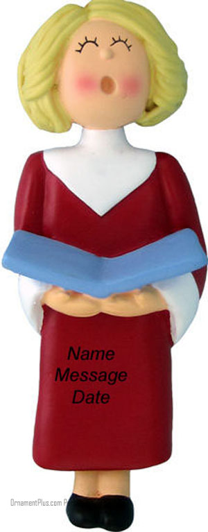 Blonde Girl Choir Ornament - Personalized Ornament
