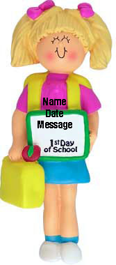 First Day of School Girl Blond