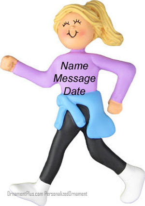 Blonde Girl Walker Ornament - Personalized Ornament