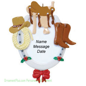 Brown Horseshoe Ornament - Personalized Ornament