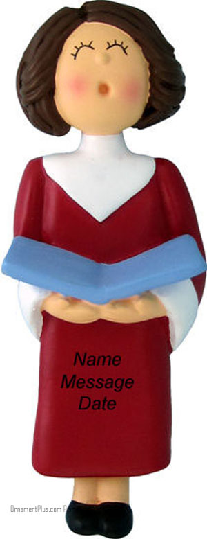 Brunette Girl Choir Ornament - Personalized Ornament