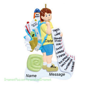 Camper Boy Ornament - Personalized Ornament