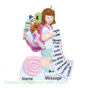 Camper Girl Ornament - Personalized Ornament