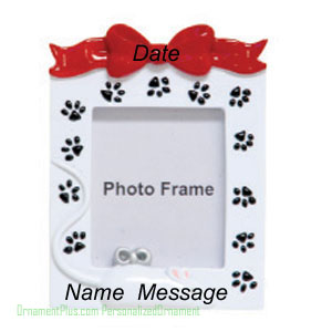 Cat with Mouse Frame Ornament - Personalized Ornament