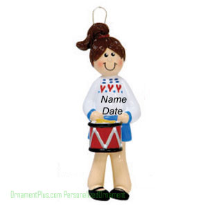 Drum Girl Music Ornament - Personalized Ornament
