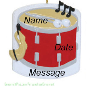 Drum Music Ornament - Personalized Ornament