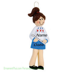 Flute Girl Music Ornament - Personalized Ornament