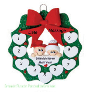 Grandchildren Melt Heart Ornament - Personalized Ornament