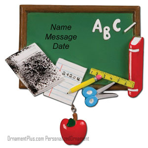 Green Blackboard School Ornament - Personalized Ornament