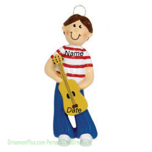 Guitar Boy Music Ornament - Personalized Ornament