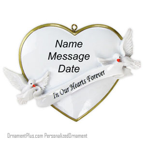Hearts Forever Gold Trim Ornament - Personalized Ornament