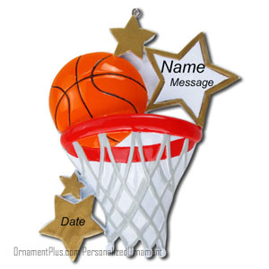 Hoop Basketball Ornament - Personalized Ornament