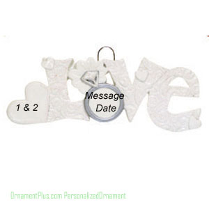 Love Engagement Ring ornament - Personalized Ornament