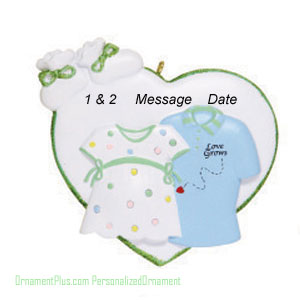 Love Grows Pregnancy Ornament - Personalized Ornament