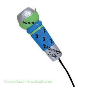 Microphone Music Ornament - Personalized Ornament