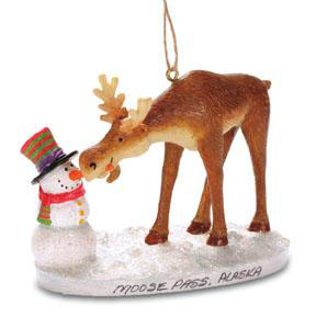 Moose with Snowman