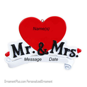 Mr. and Mrs. Wedding Ornament - Personalized Ornament