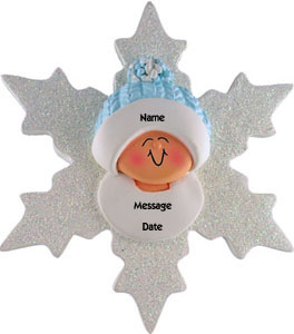 Baby Blue Hat on Snowflake
