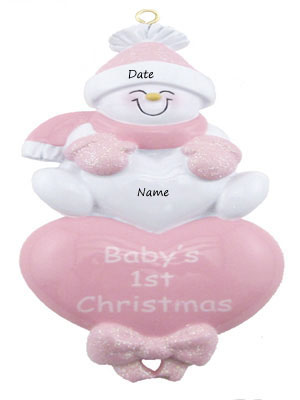 Pink Baby Girl First Christmas