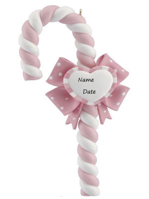 Pink Heart Candy Cane