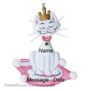 Princess Kitty Cat Ornament - Personalized Ornament