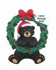 Black Bear with Wreath