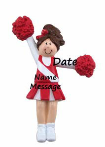 Red Cheer Pom Pom Brunette