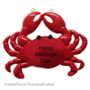 Red Crab Ornament - Personalized Ornament