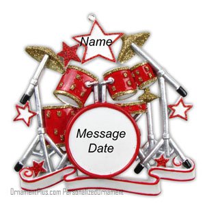 Red Drums Music Ornament - Personalized Ornament