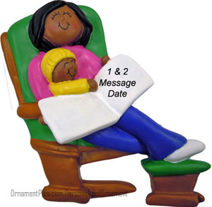 Rocking Chair Ornament African American Lady Ornament - Personalized Ornament