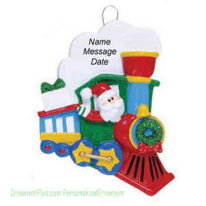 Santa Christmas Train Ornam - Personalized Ornament