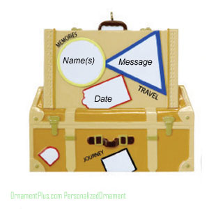 Suitcase Travel Ornament - Personalized Ornament