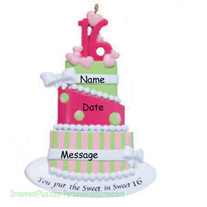 Sweet Sixteen Ornament - Personalized Ornament