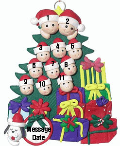 12 Christmas Tree Family Ornament