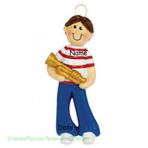 Trumpet Boy Music Ornament - Personalized Ornament