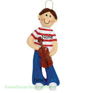 Violin Boy Music Ornament - Personalized Ornament