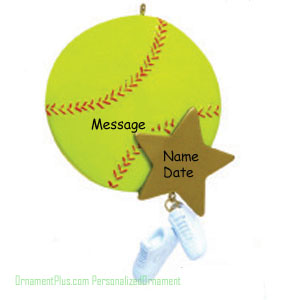 Yellow Tennis Ball Ornament - Personalized Ornament