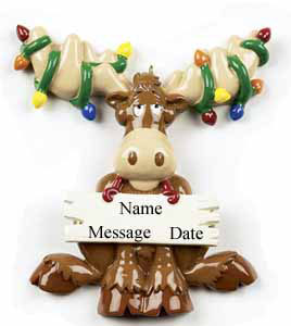 Moose with Christmas Light