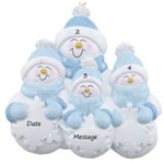 Snowman with 3 Snowbuddies