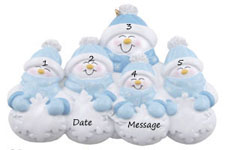 Snowman with 4 Snowbuddies